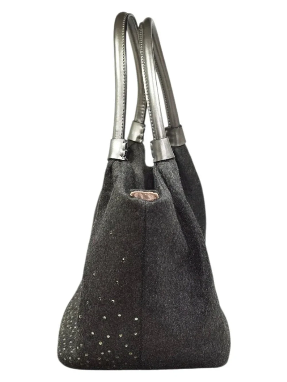 Kate Spade Frosted Felt Brigette Rhinestone Charcoal Hobo Handbag